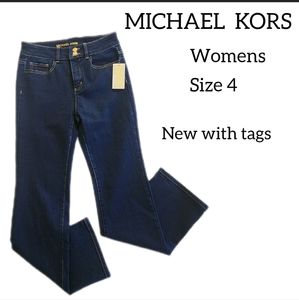 MICHAEL KORS WOMENS SIZE 4 DARK BLUE MIDKNIGHT WASH JEANS NEW WIT TAGS